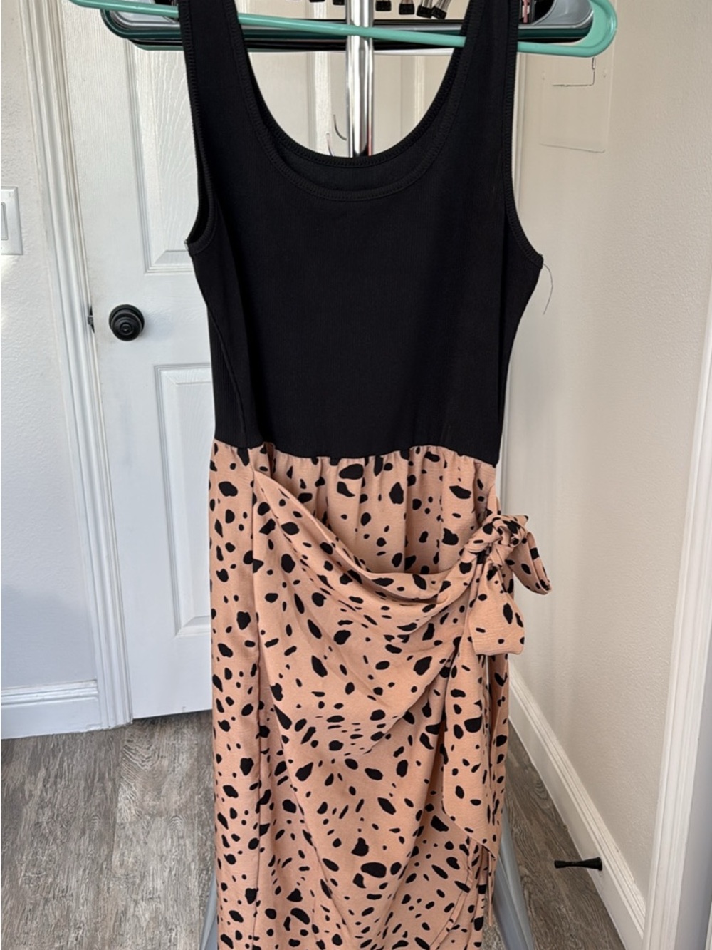 Leopard Print Tie-Waist Dress